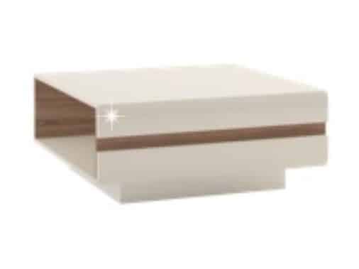 LYNATET 70 konferenční stolek, bílý lesk/dub sonoma truflový