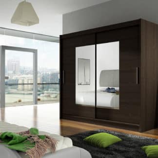 Šatní skříň BEGA VII, choco/zrcadlo