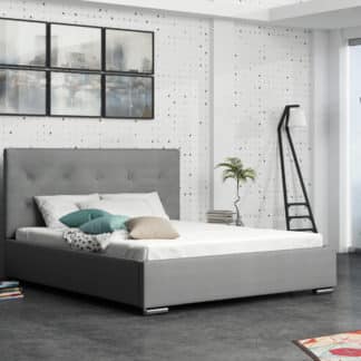 Čalouněná postel SOFIE 1 160x200 cm, šedá látka