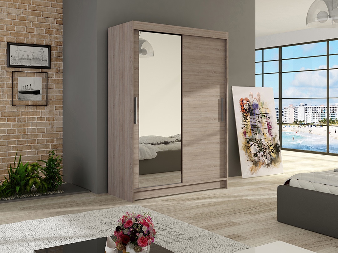 Šatní skříň MIAMII VI, trufla/zrcadlo