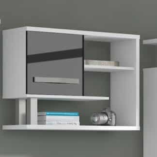 ANGEL závěsná skříňka 1D, bílá/černý lesk