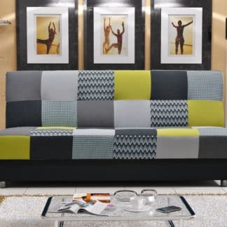 Pohovka ZIGZAG 4, látka mix žlutozelený