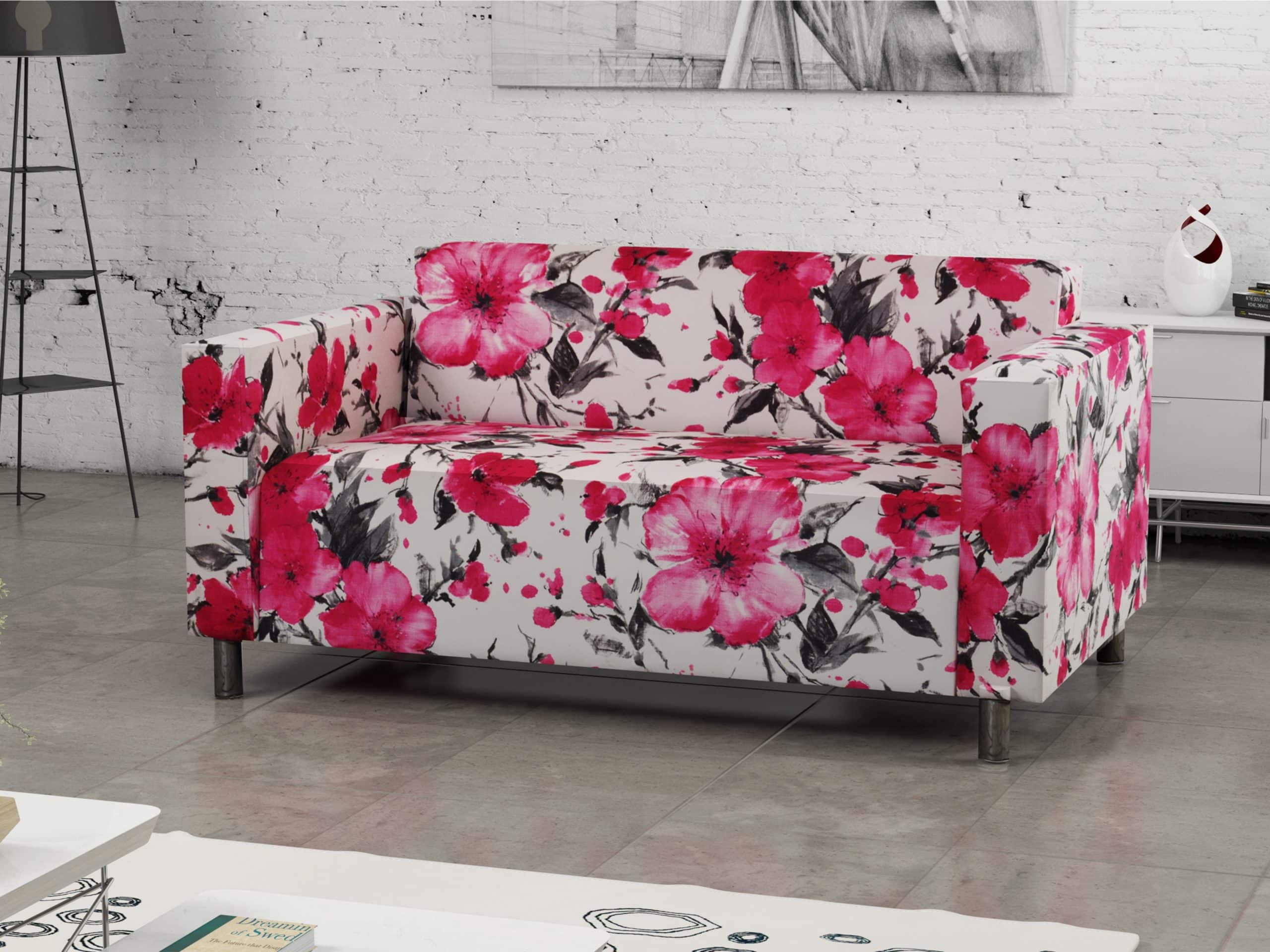 Dvojsedák HUGO 5, látka vzor květy