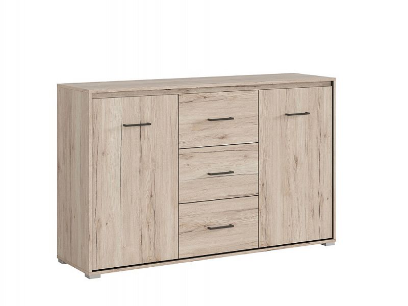 RONSE komoda KOM2D3S, dub san remo světlý/šedý wolfram