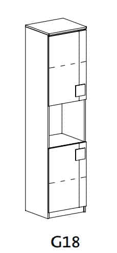 GIMMI, policová skříň G18, dub santana/hnědá