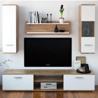 WAW obývací stěna, dub wotan / bílá