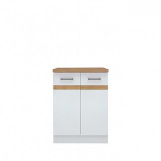 JUNONA, skříňka dolní 60 cm, bílý lesk