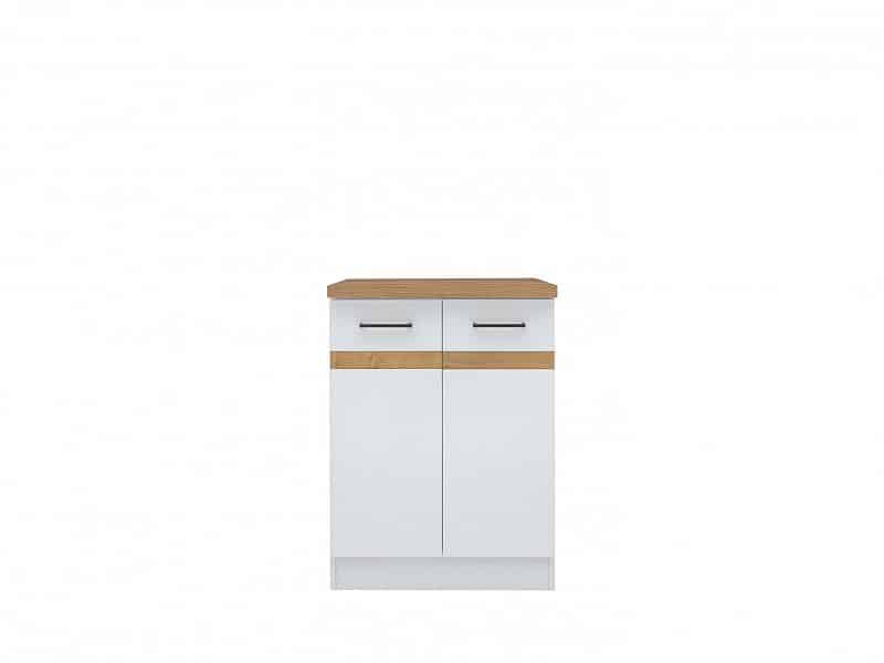 JUNONA, skříňka dolní 60 cm, bílý lesk