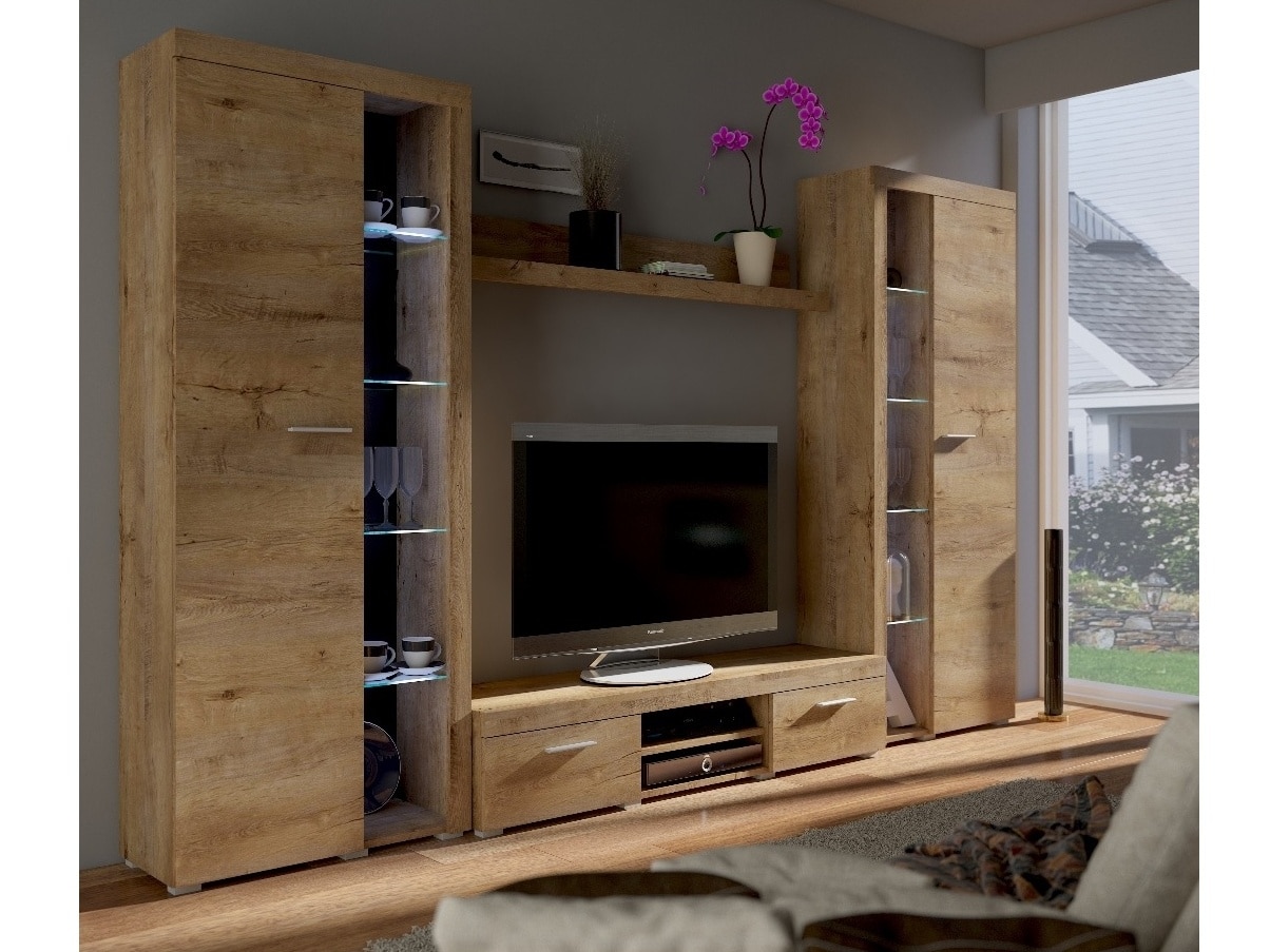 Obývací stěna RUMBA XL, dub lefkas