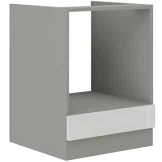 BIANKA, skříňka pro vestavnou troubu 60 D GAZ BB, šedá / bílý lesk