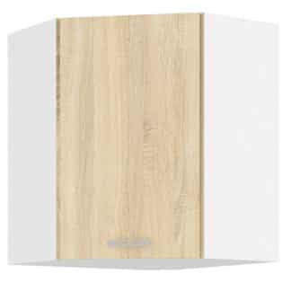 SARA SONOMA, skříňka horní rohová 59/59 cm, 60/60 NAR G-72, bílá/dub sonoma