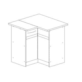 LARISA dolní rohová skříňka D90N pravá, korpus dub sonoma tmavý, dvířka dub sonoma světlý