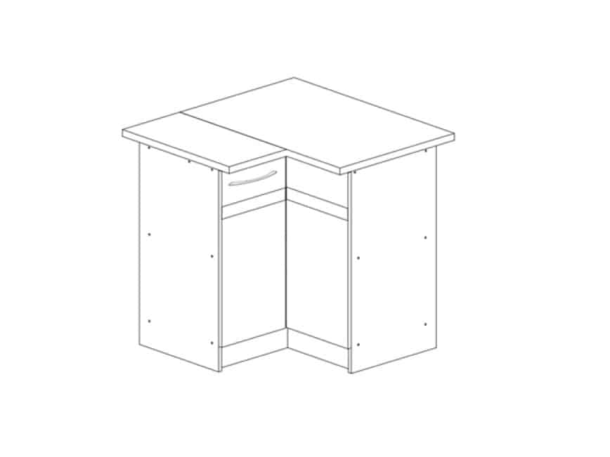 LARISA dolní rohová skříňka D90N pravá, korpus dub sonoma tmavý, dvířka dub sonoma světlý