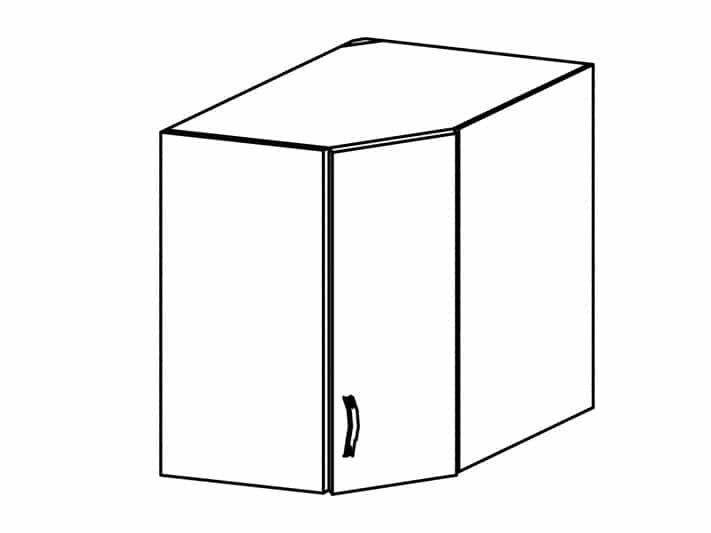 ROYAL, skříňka horní rohová G60N pravá, borovice norská