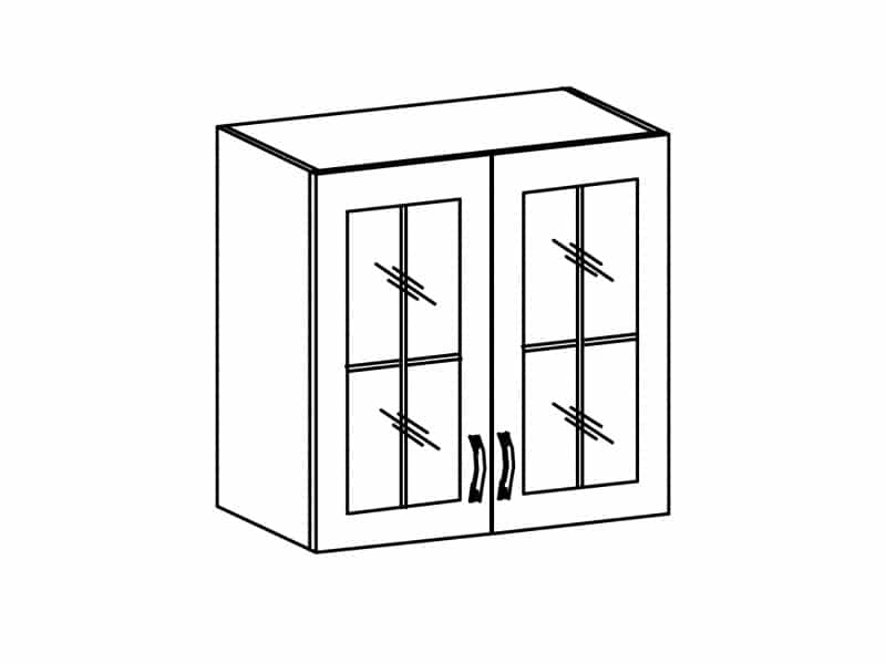 SYCYLIA, skříňka horní se sklem G80S, borovice andersen