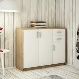 Komoda AGNES/HIT 3D2S, dub sonoma/bilá