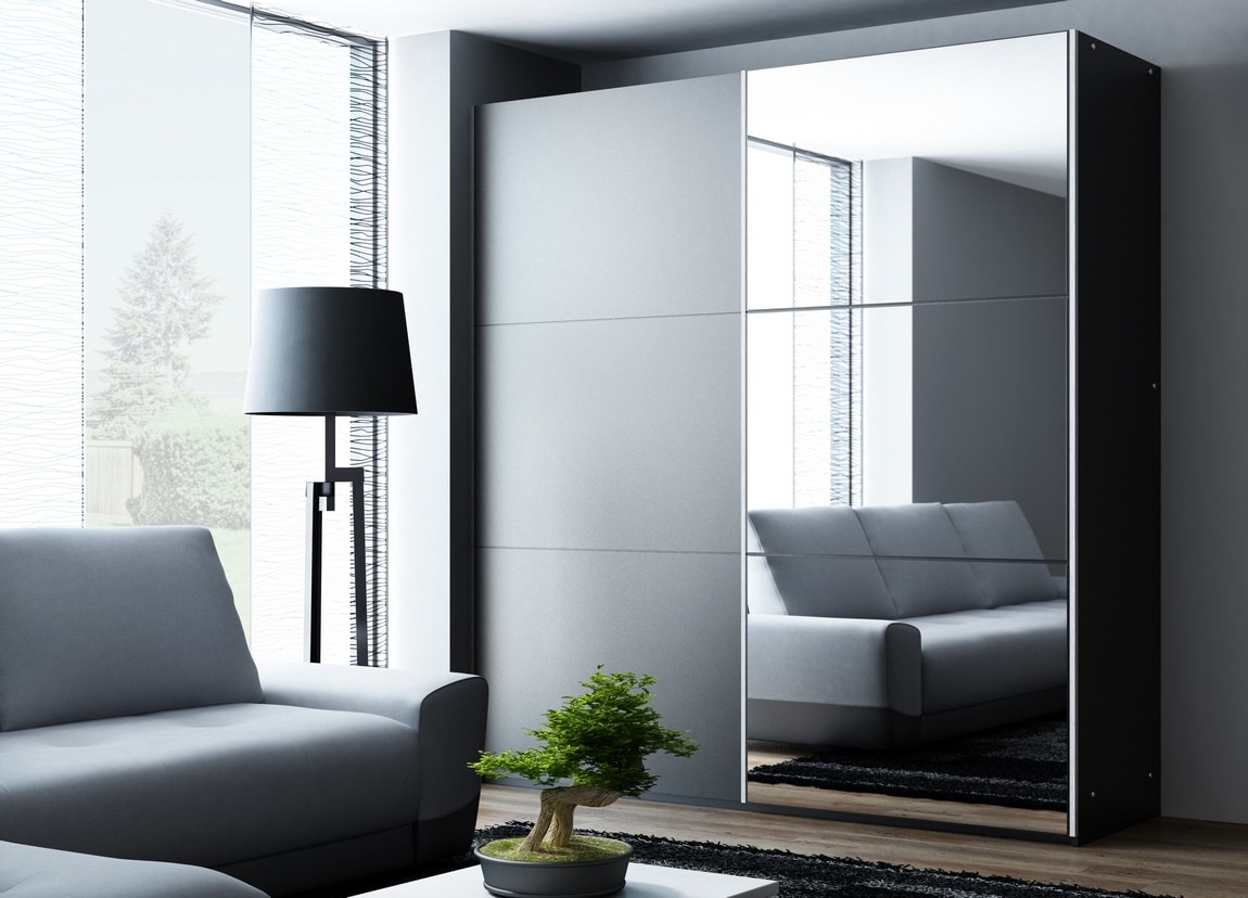 Šatní skříň VIGO 200, černá/černá