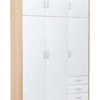 Šatní skříň VIKA 6D3SZ, dub sonoma/bílá