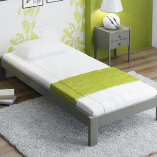 Postel LILIANA 90x200 s roštem, masiv borovice/moření šedá