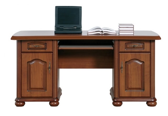 Klasický PC stůl se zásuvkami a skříňkami NATALIA, BIU/160, višeň primaver