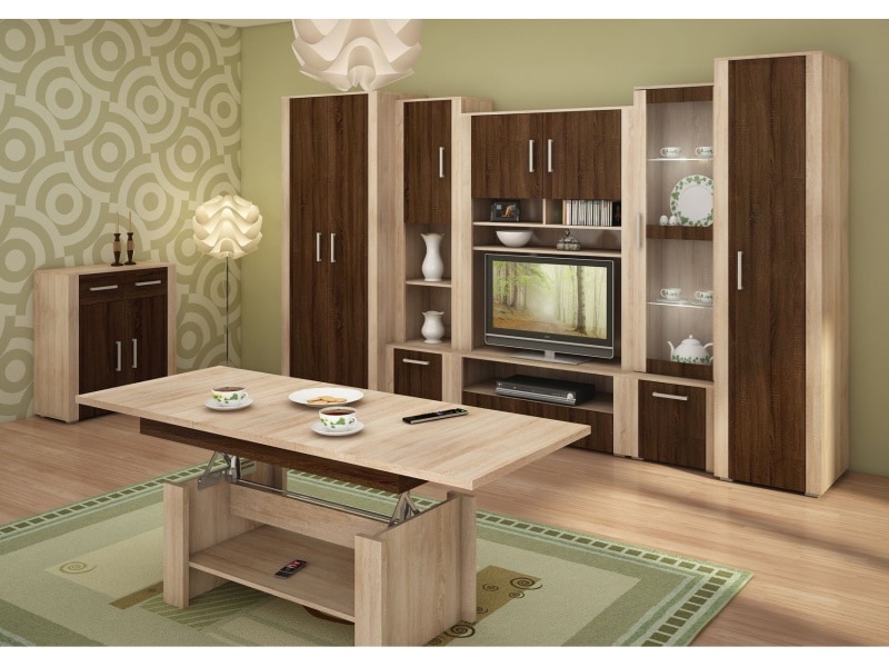 Obývací stěna NOTTI 1, dub sonoma/dub sonoma tmavá/dub sonoma