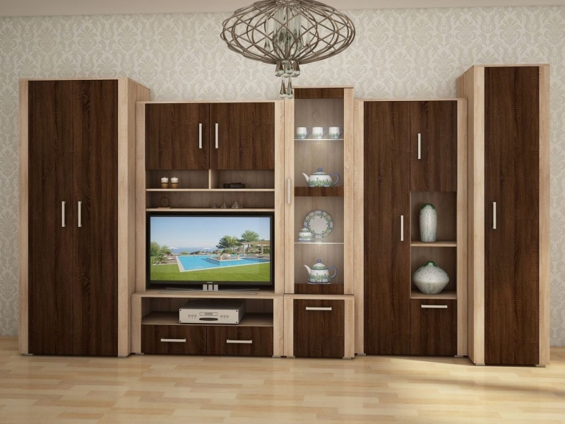 Obývací stěna NOTTI 3, dub sonoma/dub sonoma tmavá/dub sonoma