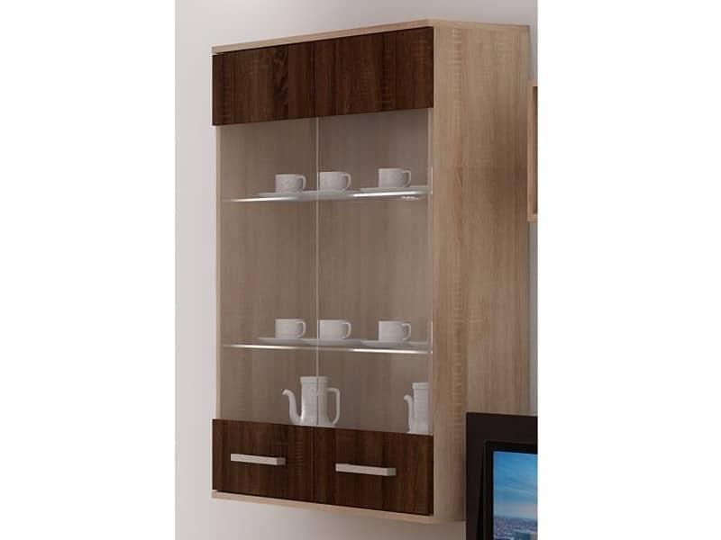 SOLAR, závěsná skříňka, dub sonoma sv./sonoma tm.