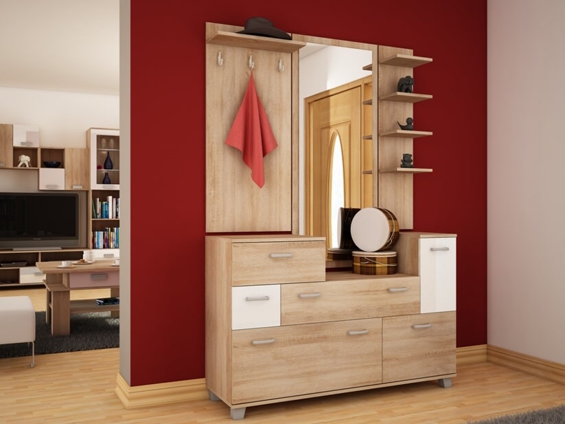 Předsíň GRAND, dub sonoma sv./bílý lesk