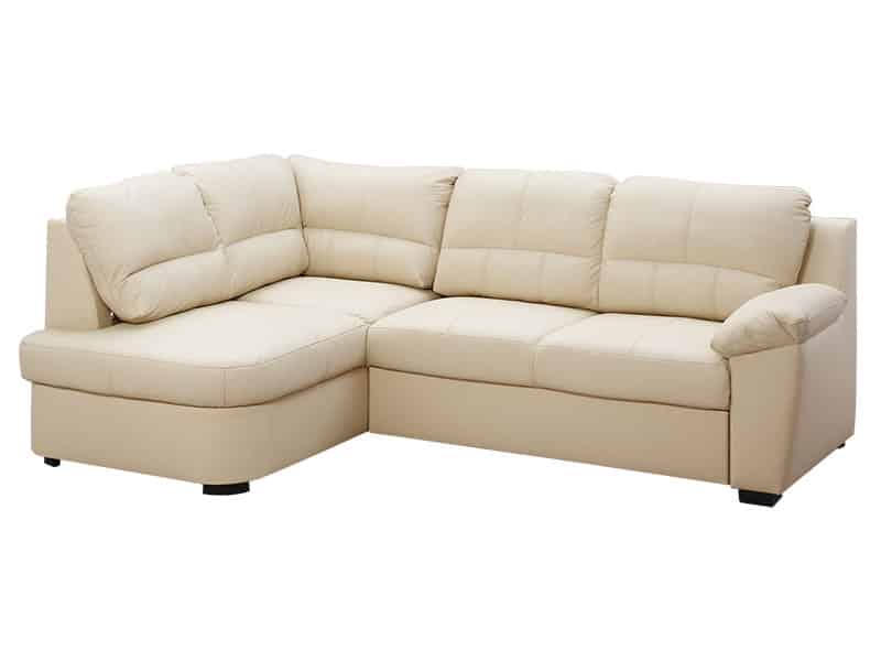 Kožená rohová sedačka AROSA, krémová, levá
