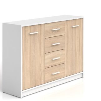 NEPO, komoda KOM2D4S, bílá/dub sonoma
