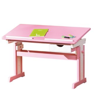 Dětský rostoucí psací stůl Cecilia, růžovo/bílý