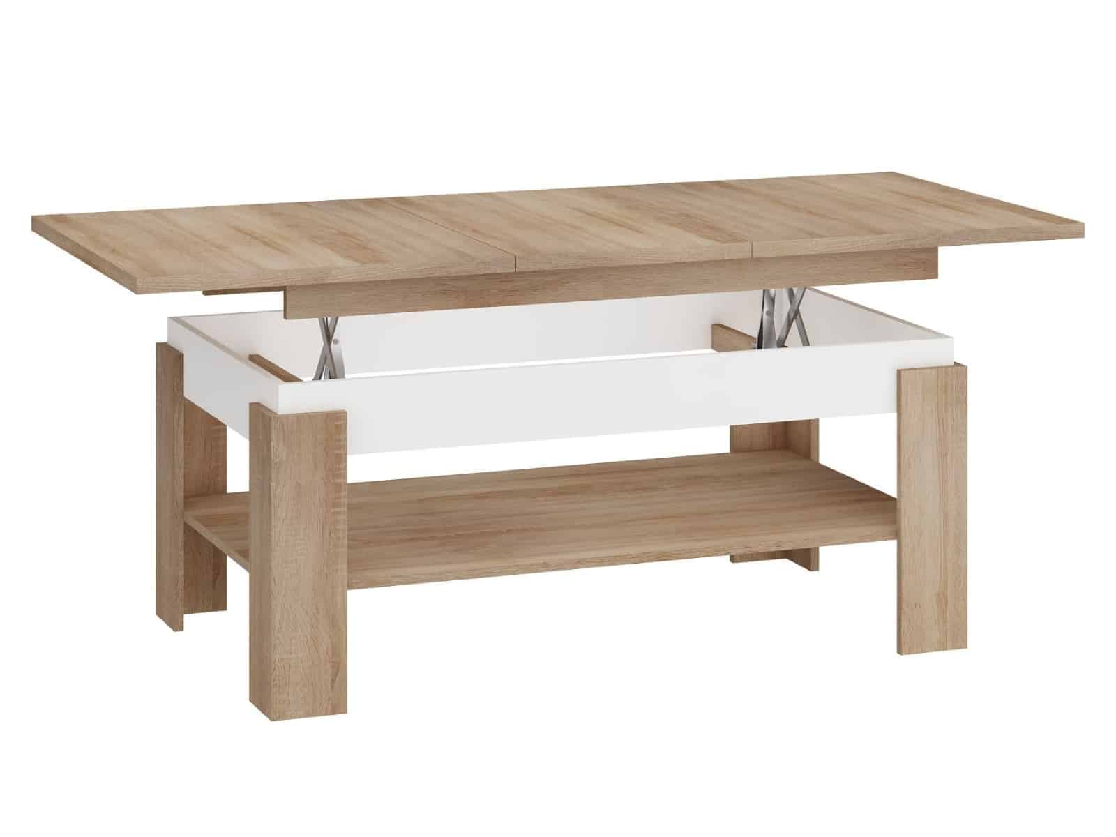 Konferenční rozkládací stolek BOSTON, dub sonoma sv./tmavý