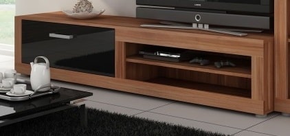 VIKI, televizní stolek 04, švestka wallis/černý lesk