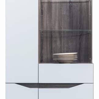 LI 7 - Vitrína LIONEL LI 7, dub sonoma truflový/bílý lesk