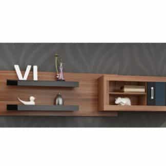 VERIN/07, závěsná skříňka, švestka wallis/černý lesk