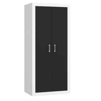 VERIN/22, skříň 2D, bílá/černý lesk