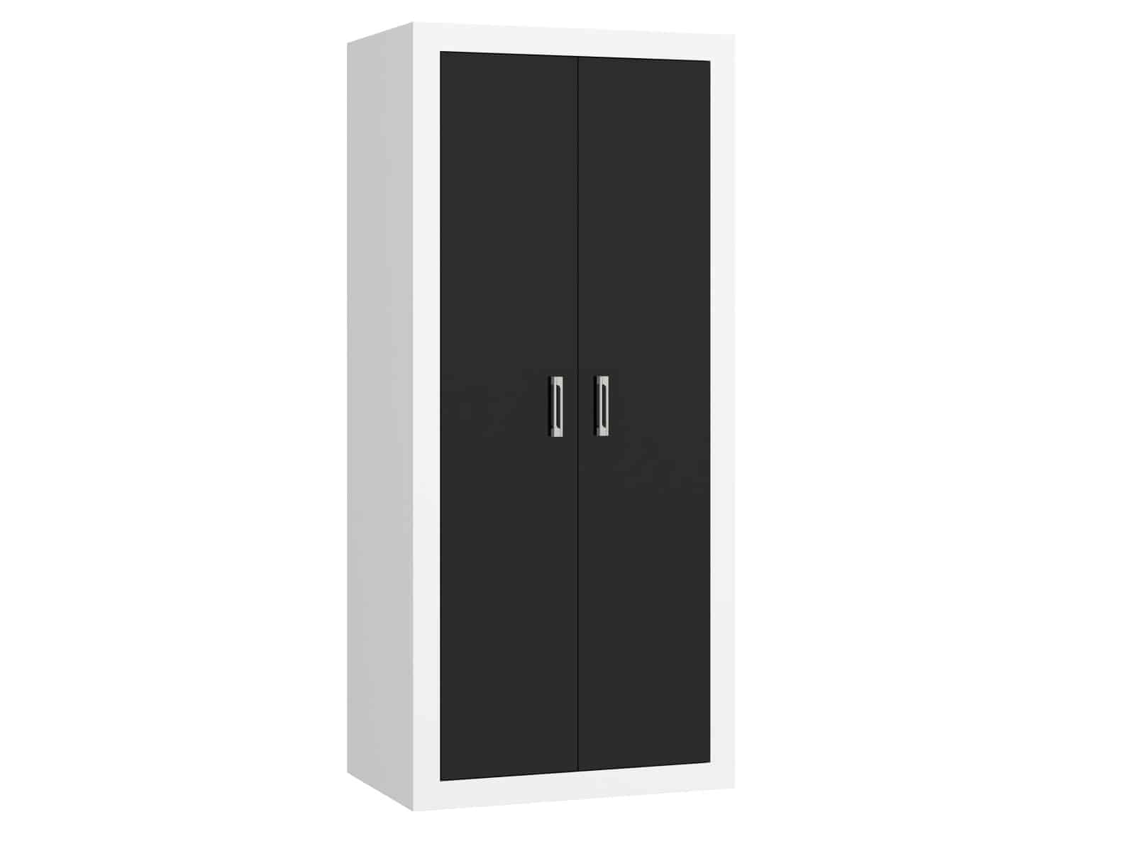 VERIN/22, skříň 2D, bílá/černý lesk