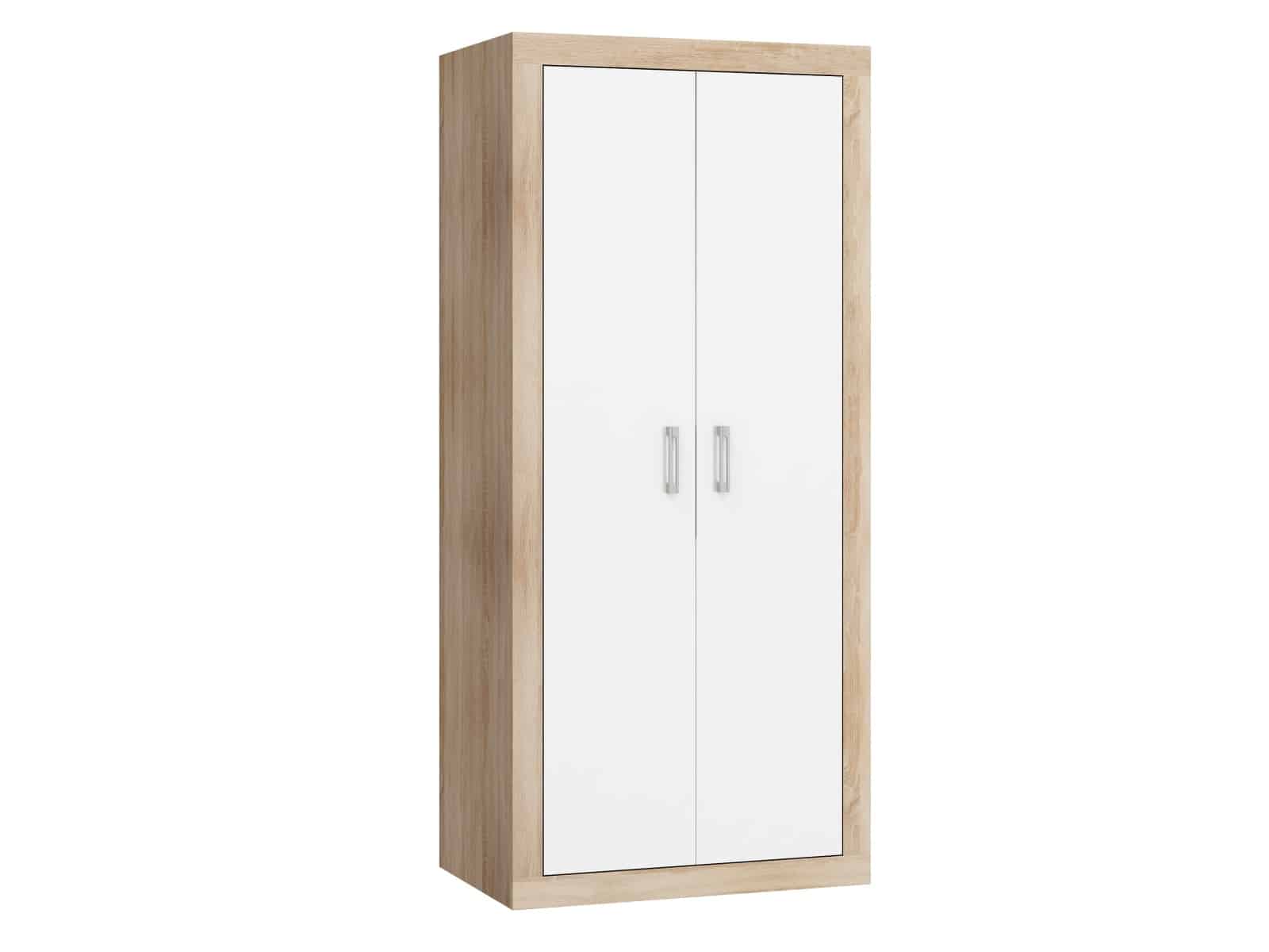 VERIN/22, skříň 2D, dub sonoma/bílý lesk