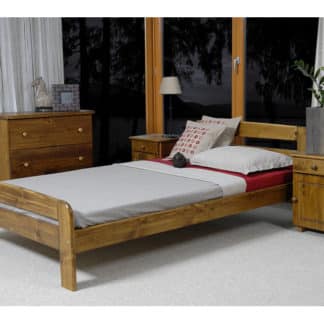 Postel KLAUDIA 160x200 cm s roštem, masiv borovice/moření dub