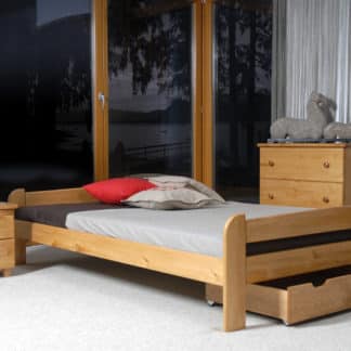 Úložný prostor pod postel 98 cm, masiv borovice/moření olše