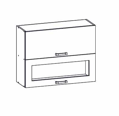 PLATE PLUS horní skříňka G2O 80/72, korpus congo, dvířka bílá perlová