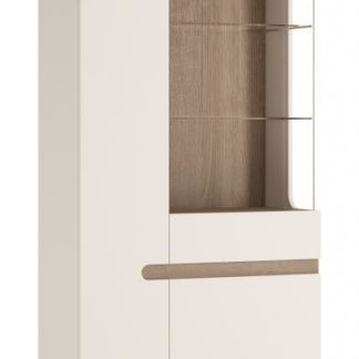 LINATE/05P, vitrína 2D1S, alpská bílá/trufla, pravá