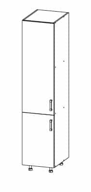 FIORE potravinová skříň D40/207, korpus congo, dvířka bílá supermat