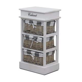 MANON 3, komoda, bílá/šedá