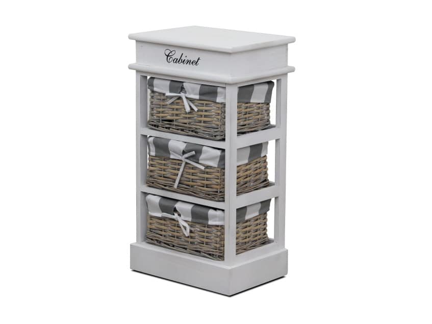 MANON 3, komoda, bílá/šedá