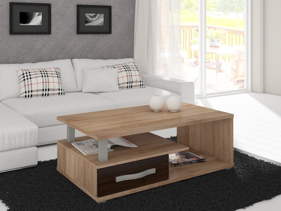 ANGEL konferenční stolek, dub sonoma/dub sonoma tmavý