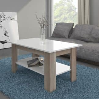 Konferenční stolek ELAIZA, dub sonoma/bílý lesk