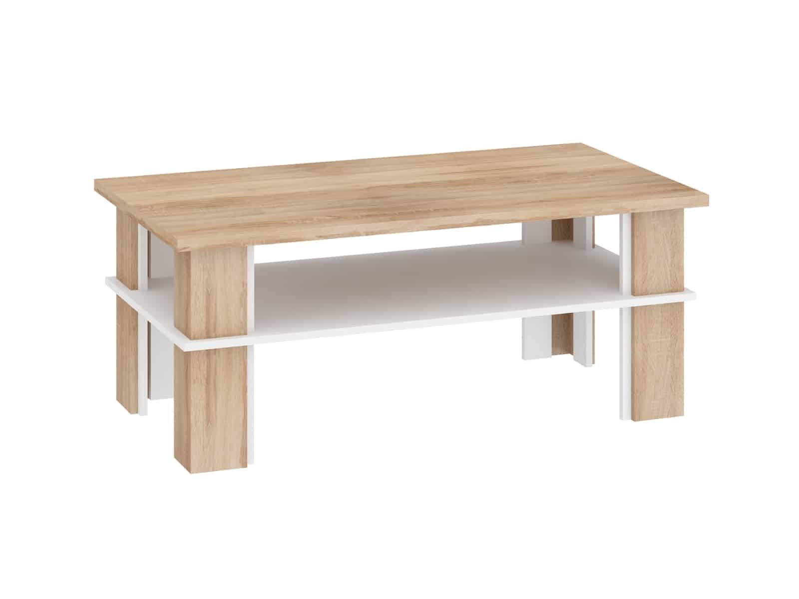 Konferenční stolek FUTURA 2, dub sonoma/bílá