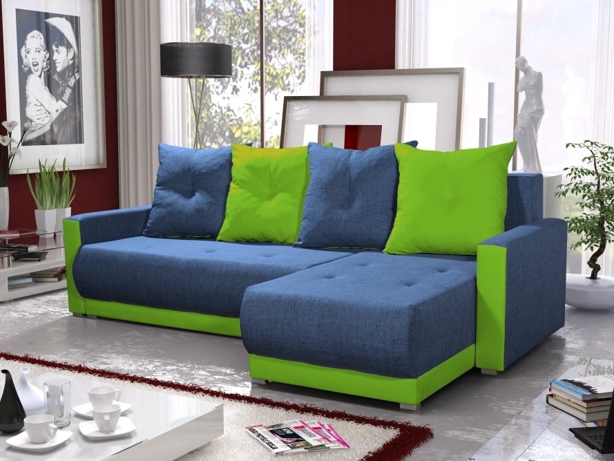 Rohová sedačka INSIGNIA BIS 15, modrá/zelená