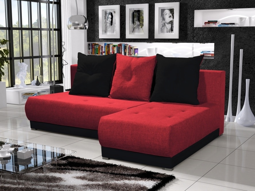 Rohová sedačka INSIGNIA 2, červená/černá